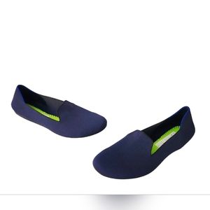 Rothy's The Loafer Classic Navy Blue Knit Slip-On Flats women's size 10 in good